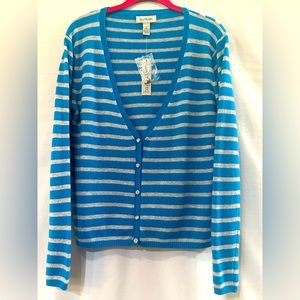 NWT - So Pretty!! Bay Studio 100% Cashmere Cardigan Sweater - Size Large